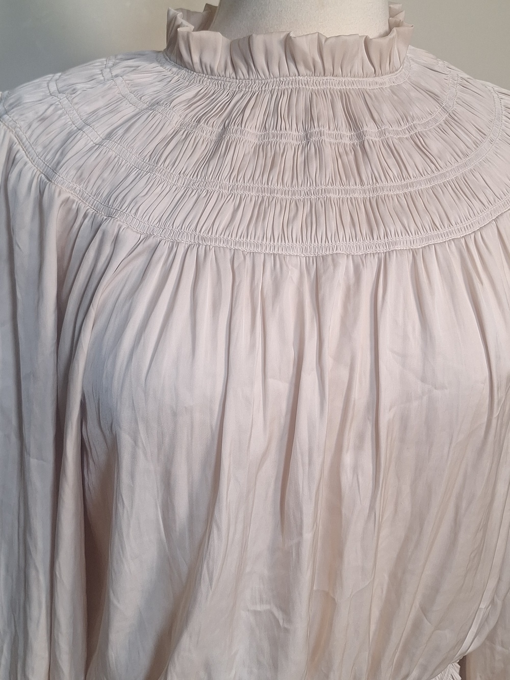 Frame Smocked High Neck Blouse Size XS - Picture 5 of 12